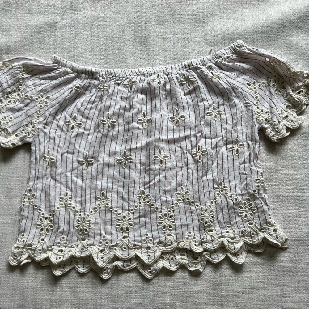 Women's Off-Shoulder Eyelet Top